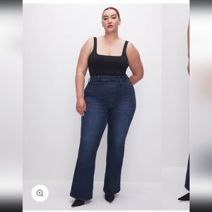 Good American POWER STRETCH PULL-ON FLARE JEANS - 4XL - Indigo - NWT